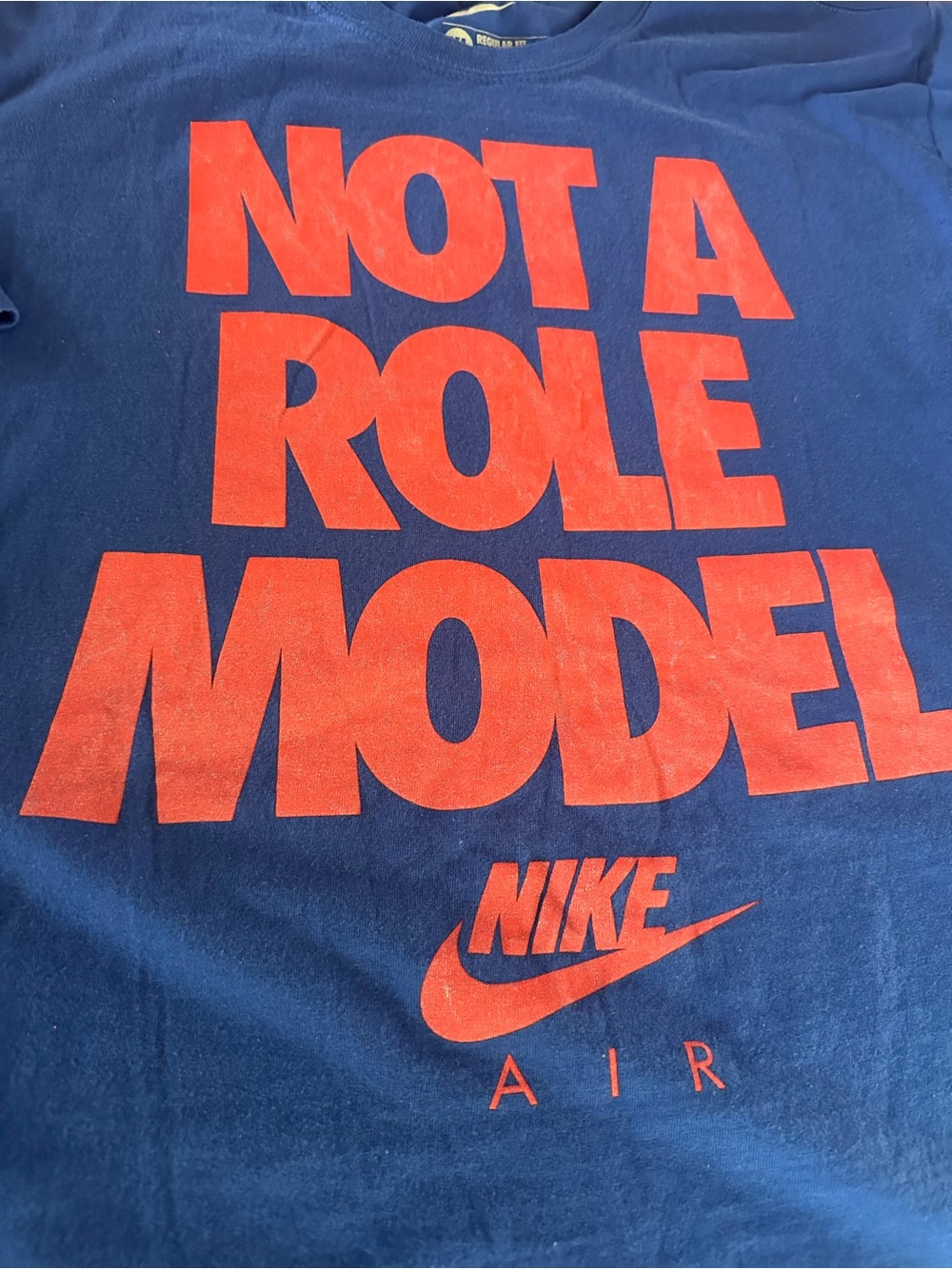 Nike Air “Not A Role Model” Graphic T Shirt Blue Red XL Streetwear Tee - Picture 2 of 4
